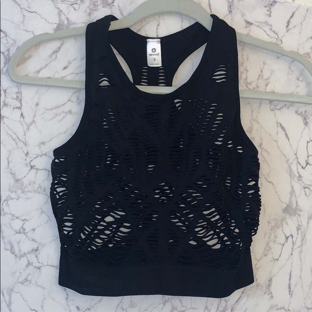 90 Degree by Reflex L Black Cutout Crop Top